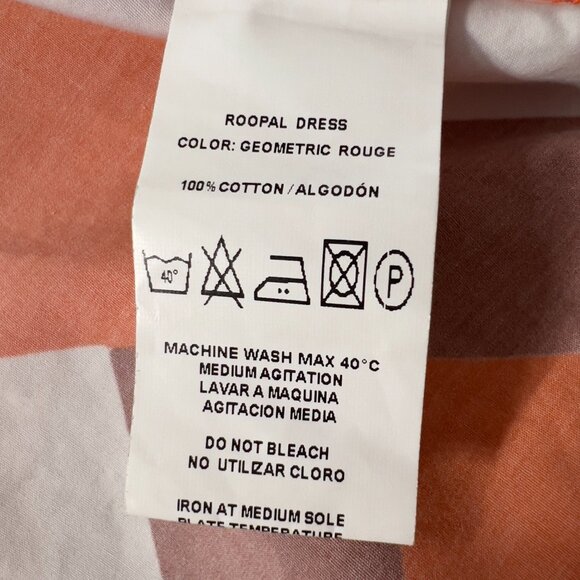 Silvia Tcherassi Roopal Geometric Rouge Puff Sleeve Midi Designer Dress Size S - Picture 11 of 12